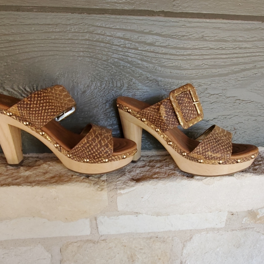 **ISOLA **NEW Leather Faux Snakeskin Sandals